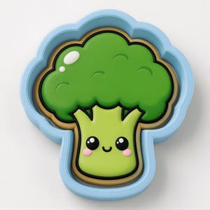 Broccoli Cute Cookie Cutter | Stamp | Stencil - SHARP EDGES - FAST Shipping - Choose Your Own Size! #1a