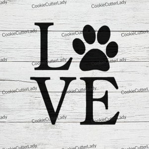 Love Dog Paw Stencil | REUSABLE, DURABLE, WASHABLE Craft Stencil | Use for Signs, Walls, Canvas & More! Vertical