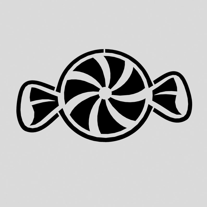 Puede incluir: Dise&ntilde;o de bast&oacute;n de caramelo en blanco y negro con forma de envoltorio de caramelo.