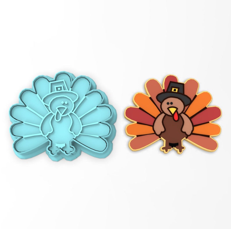 Thanksgiving Turkey Cookie Cutter Stamp Stencil SHARP Etsy