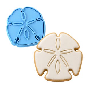 Sand Dollar Cookie Cutter 2-Piece, Stamp & Outline #1 - SHARP EDGES - FAST Shipping - Choose Your Own Size!