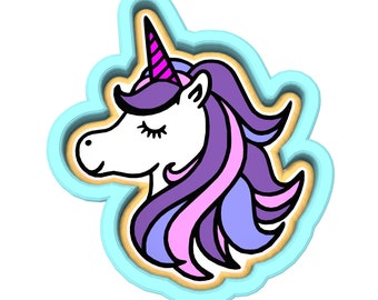 Unicorn Head Cookie Cutter | Stamp | Stencil #5