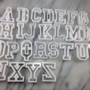 Schule Alphabet Cookie Cutter Set SCHARFE KANTEN SCHNELLER Versand Wählen Sie Ihre eigene Größe Bild 4