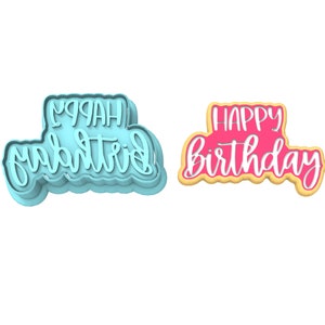 Happy Birthday Cookie Cutter | Stamp | Stencil - SHARP EDGES - FAST Shipping - Choose Your Own Size! #5 image 2