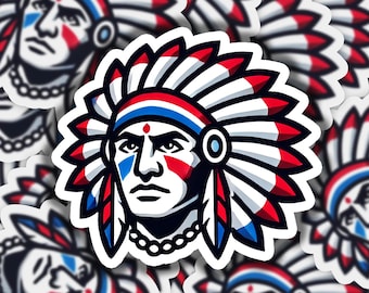 American Indian 4 Vinyl Sticker | Dishwasher Safe & Durable | Custom Sizes | Fast Shipping | Made in USA 1