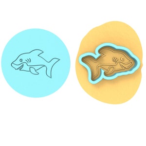 Shark Cookie Debosser | Cookie Cutter | Stencil #2
