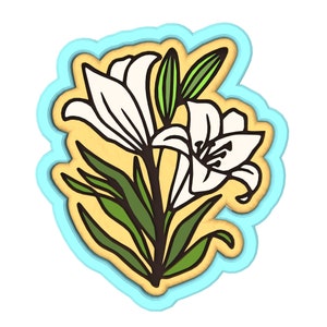 Easter Lilly Flower Cookie Cutter | Stamp | Stencil - SHARP EDGES - FAST Shipping - Choose Your Own Size! #6
