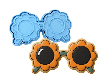 Daisy Sunglasses Cookie Cutter | Stamp | Stencil - SHARP EDGES - FAST Shipping - Choose Your Own Size! #1