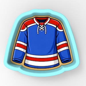 Hockey Jersey 1 Cookie Cutter | Stamp | Stencil - SHARP EDGES - FAST Shipping - Choose Your Own Size! #1