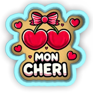 Mon Cheri Cookie Cutter | Stamp | Stencil - SHARP EDGES - FAST Shipping - Choose Your Own Size! #1