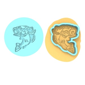Bass Cookie Debosser | Cookie Cutter | Stencil #1