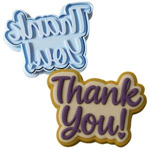 Thank You  Cookie Cutter | Stamp | Stencil - SHARP EDGES - FAST Shipping - Choose Your Own Size! #1