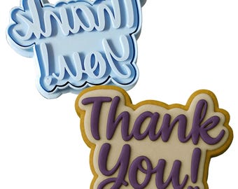 Thank You  Cookie Cutter | Stamp | Stencil - SHARP EDGES - FAST Shipping - Choose Your Own Size! #1