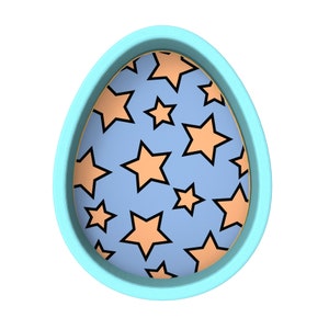 Easter Egg Cookie Cutter 2-Piece, Stamp & Outline #4 - SHARP EDGES - FAST Shipping - Choose Your Own Size!