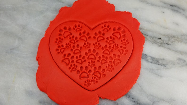 Choose Your Own Size! Heart w Mini Dog Paws Cookie Cutter 2-Piece Stamp /& Outline #1 SHARP EDGES FAST Shipping