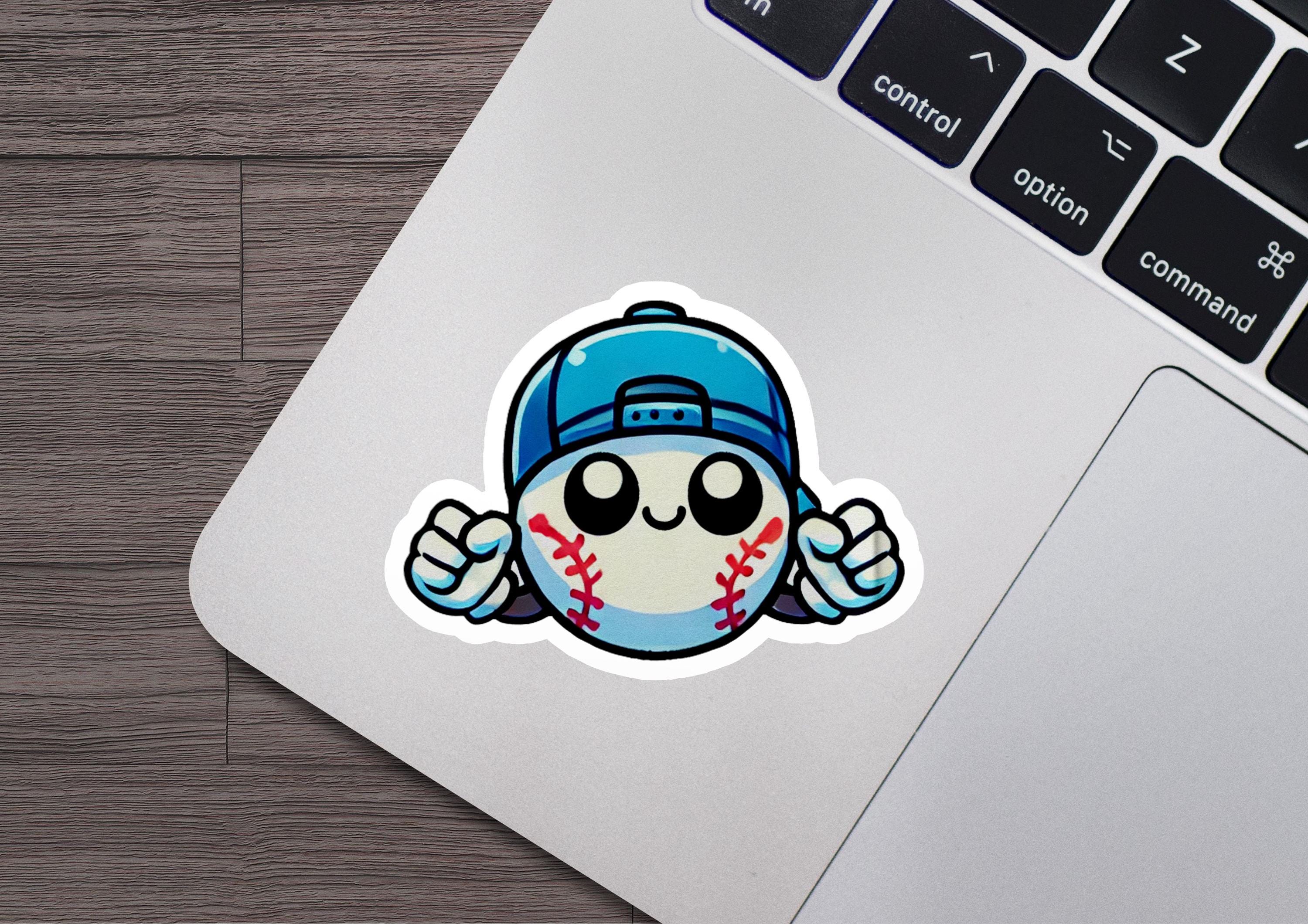 Baseball Guy Backwards Cap Vinyl Sticker | Dishwasher Safe & Durable ...