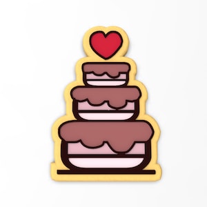Wedding Cake 3 Tier Cookie Cutter | Stamp | Stencil - SHARP EDGES - FAST Shipping - Choose Your Own Size! #2