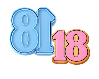 18 Birthday 1 Cookie Cutter | Stamp | Stencil - SHARP EDGES - FAST Shipping - Choose Your Own Size! #1