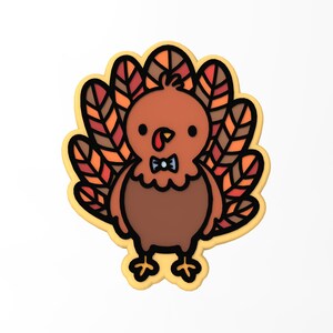 Thanksgiving Turkey Cookie Cutter | Stamp | Stencil - SHARP EDGES - FAST Shipping - Choose Your Own Size! #3