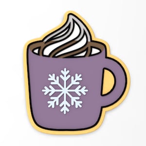 Hot Chocolate Cookie Cutter | Stamp | Stencil - SHARP EDGES - FAST Shipping - Choose Your Own Size!