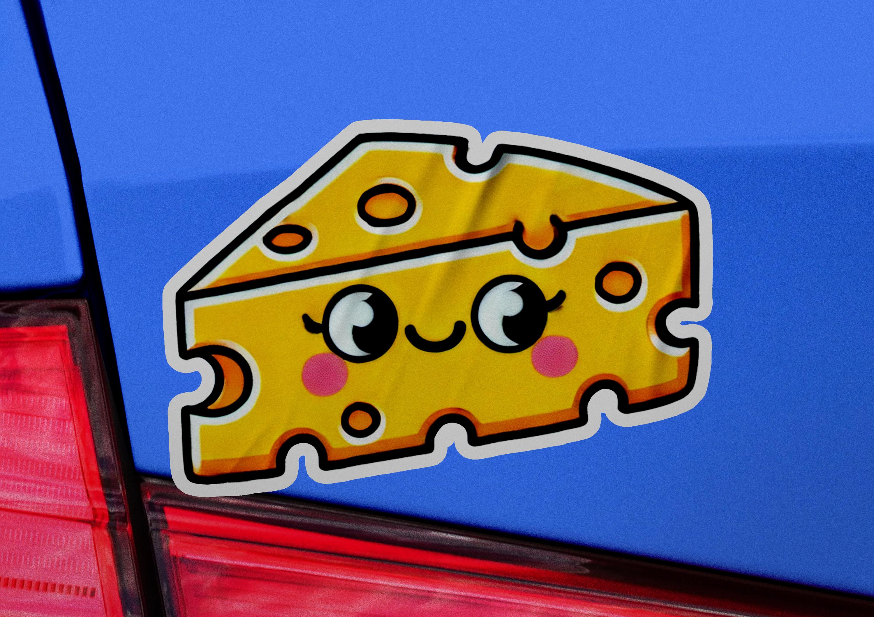 Cheese Smiling Vinyl Sticker | Dishwasher Safe & Durable | Custom Sizes ...