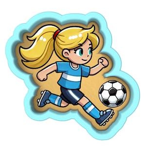 Soccer Girl Dribbling Cookie Cutter | Stamp | Stencil - SHARP EDGES - FAST Shipping - Choose Your Own Size! #2