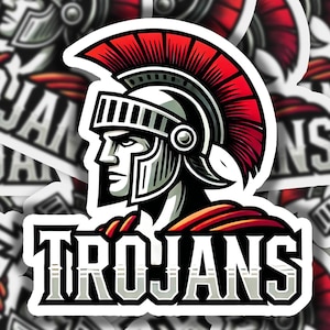 Trojan Words 2 Vinyl Sticker | Dishwasher Safe & Durable | Custom Sizes | Fast Shipping | Made in USA 1