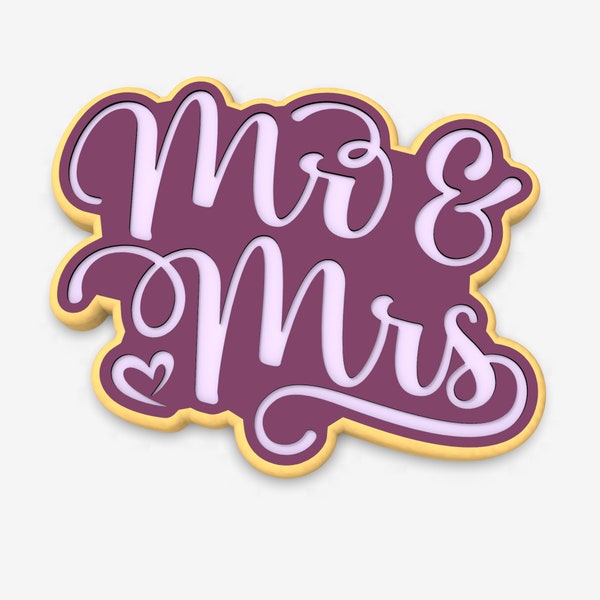 Mr. and Mrs. Cookie Cutter | Stamp | Stencil #1 - SHARP EDGES - FAST Shipping - Choose Your Own Size! #1