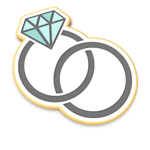 Wedding Rings Cookie Cutter | Stamp | Stencil #1 - SHARP EDGES - FAST Shipping - Choose Your Own Size!