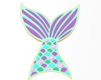Mermaid Tail Cookie Cutter - SHARP EDGES - FAST Shipping - Choose Your Own Size!