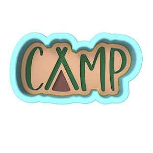 Camp Cookie Cutter | Stamp | Stencil - SHARP EDGES - FAST Shipping - Choose Your Own Size!
