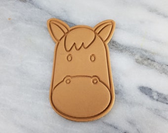 Horse Face Cookie Cutter 2-Piece, Stamp & Outline #1 - SHARP EDGES - FAST Shipping - Choose Your Own Size!