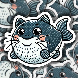 Fat Catfish 1 Vinyl Sticker | Dishwasher Safe & Durable | Custom Sizes | Fast Shipping | Made in USA 1