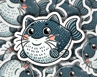 Fat Catfish 1 Vinyl Sticker | Dishwasher Safe & Durable | Custom Sizes | Fast Shipping | Made in USA 1