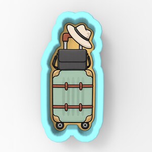 Suitcase Stack 1 Cookie Cutter | Stamp | Stencil - SHARP EDGES - FAST Shipping - Choose Your Own Size! #1