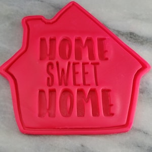 Home Sweet Home Cookie Cutter 2-Piece, Stamp & Outline #1 - SHARP EDGES - FAST Shipping - Choose Your Own Size!