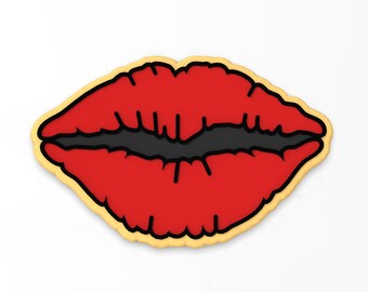 Kiss Lips Cookie Cutter | Stamp | Stencil | Debosser - SHARP EDGES - FAST Shipping - Choose Your Own Size!