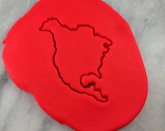 Nordamerika Cookie Cutter Outline - SCHARFE KANTEN - SCHNELLER Versand - Wählen Sie Ihre eigene Größe!