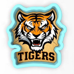 Tigers Words 1 Cookie Cutter | Stamp | Stencil - SHARP EDGES - FAST Shipping - Choose Your Own Size! #1