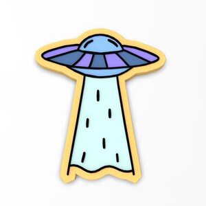 UFO abduction Cookie Cutter | Stamp | Stencil - SHARP Edges - FAST Shipping - Choose Your Own Size! #1