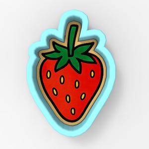 Strawberry 2 Cookie Cutter | Stamp | Stencil - SHARP EDGES - FAST Shipping - Choose Your Own Size! #1