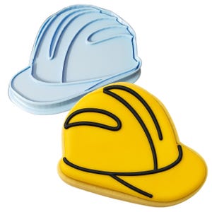 Construction Hard Hat Cookie Cutter Detailed - SHARP EDGES - FAST Shipping - Choose Your Own Size!