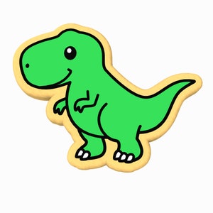T Rex Dinosaur Cute Cookie Cutter | Stamp | Stencil - SHARP EDGES - FAST Shipping - Choose Your Own Size!