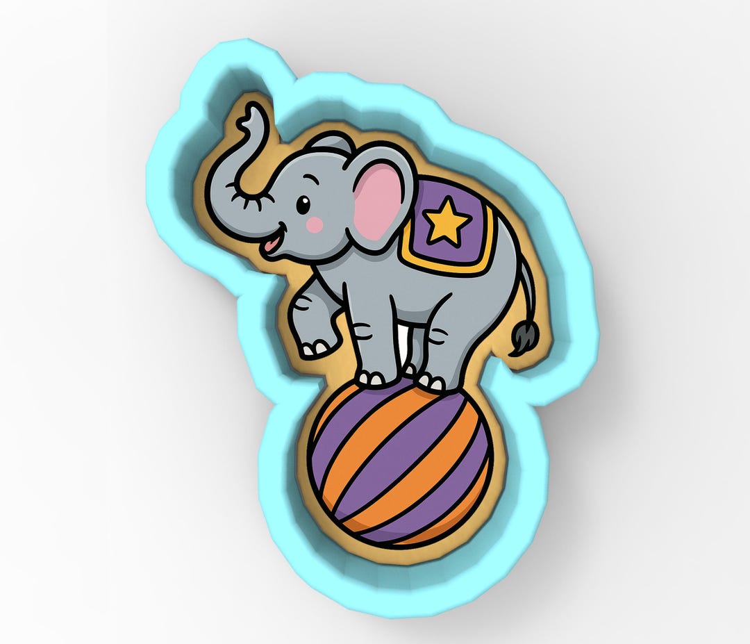 Circus Elephant Balancing Cookie Cutter | Stamp | Stencil - SHARP EDGES ...