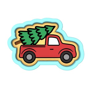 Christmas Tree Truck Cookie Cutter | Stamp | Stencil - SHARP EDGES - FAST Shipping - Choose Your Own Size! #3