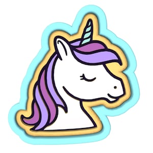 Unicorn Head Cookie Cutter | Stamp | Stencil #4