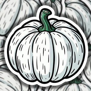 White Pumpkin Vinyl Sticker | Dishwasher Safe & Durable | Custom Sizes | Fast Shipping | Made in USA