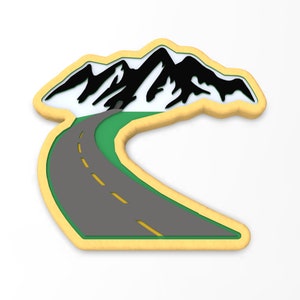 Mountain Road Cookie Cutter | Stamp | Stencil - SHARP EDGES - FAST Shipping - Choose Your Own Size!