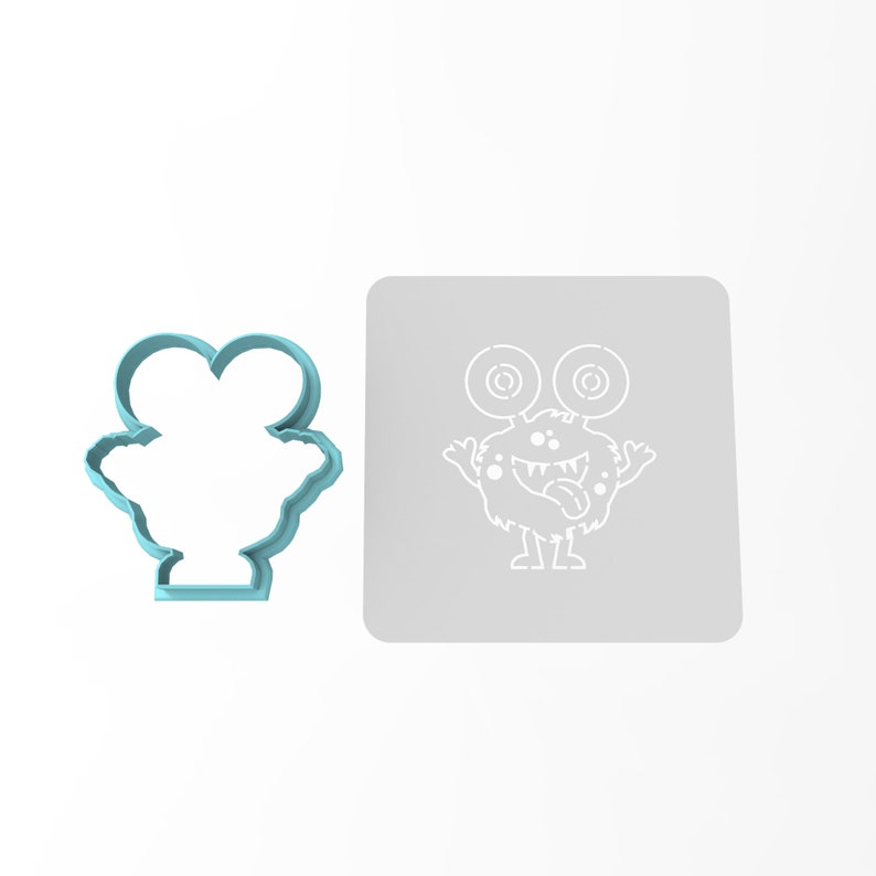 Monster Cookie Cutter Stamp Stencil SHARP EDGES FAST Etsy