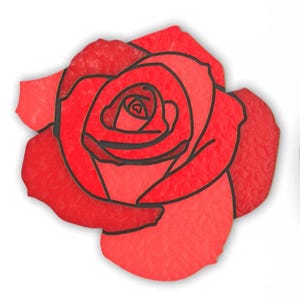 Rose Cookie Cutter 2-Piece, Outline & Stamp - SHARP EDGES - FAST Shipping - Choose Your Own Size! image 6